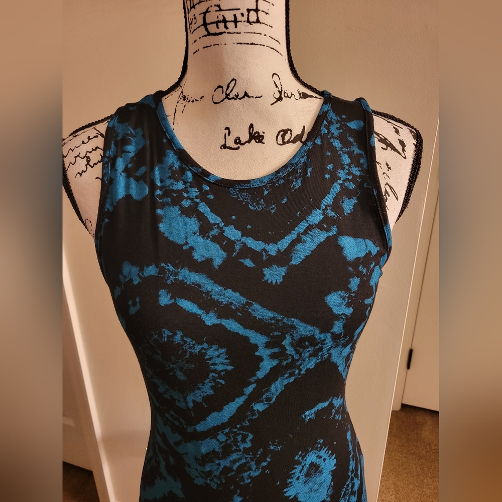 Black/Turquoise Midi Dress